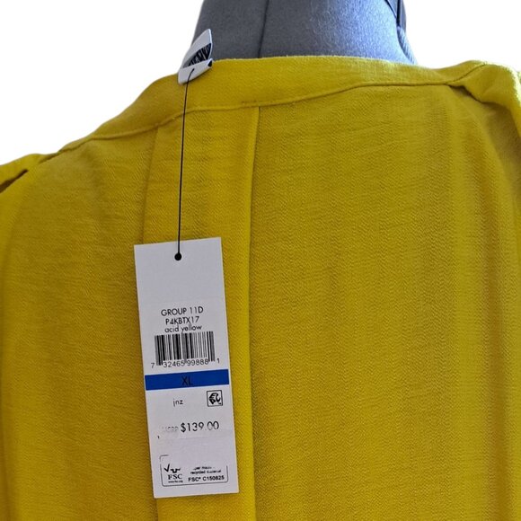 DKNY Puff-Sleeve Zip-Front Woven Dress--Side XL--NWT - Picture 4 of 7